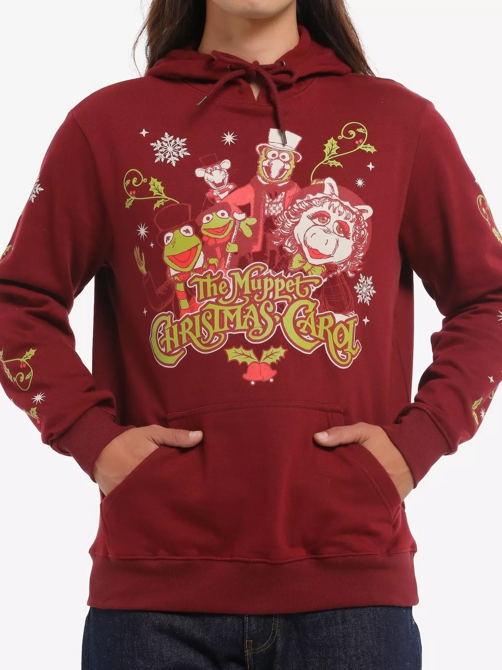 DISNEY Our Universe The Muppet Christmas Carol Maroon Group Hoodie Size Medium